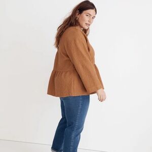 Madewell Textured Brown Blouse